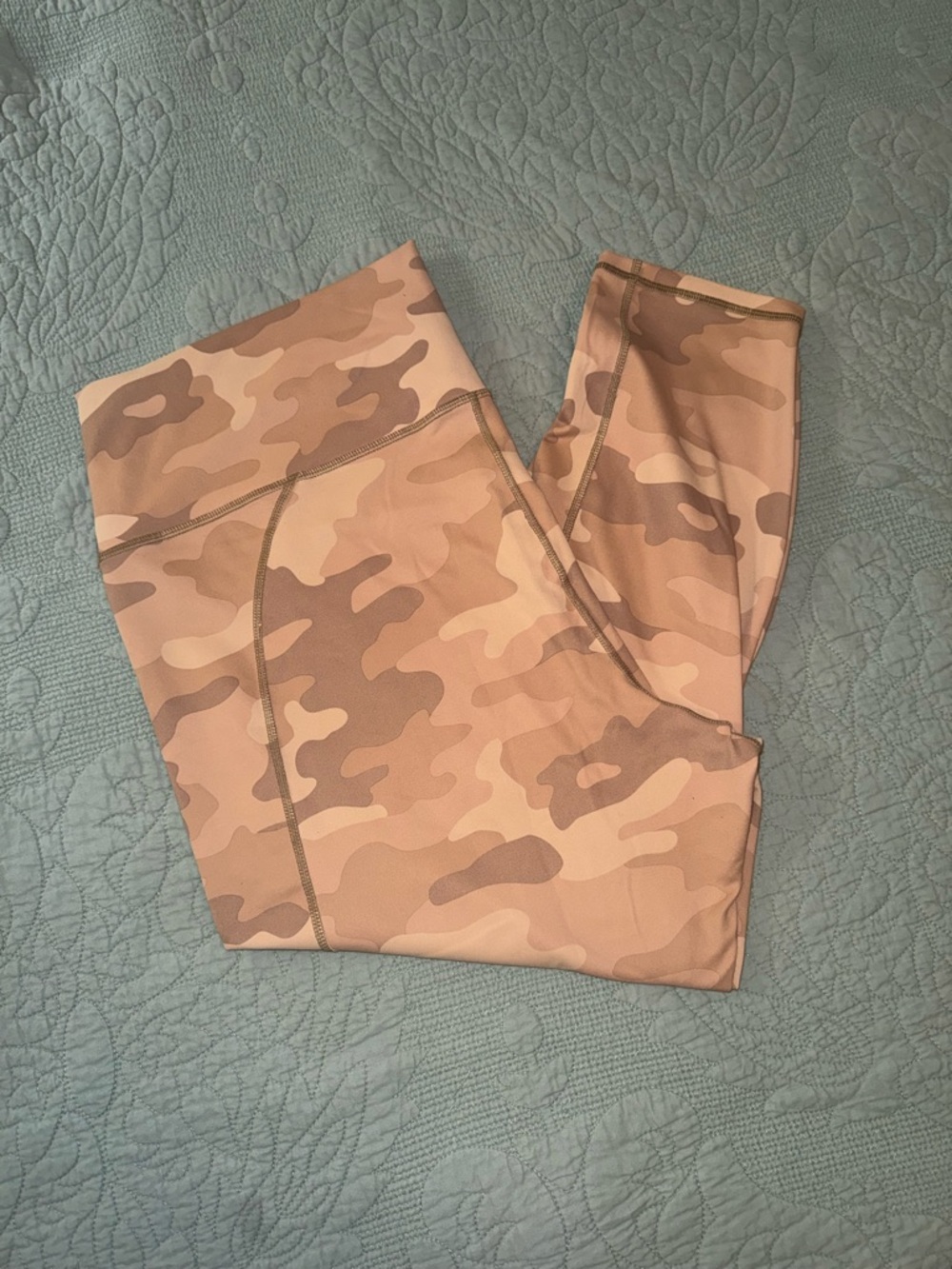 Fabletics Beige Camo High-Waist Leggings - Picture 2 of 5